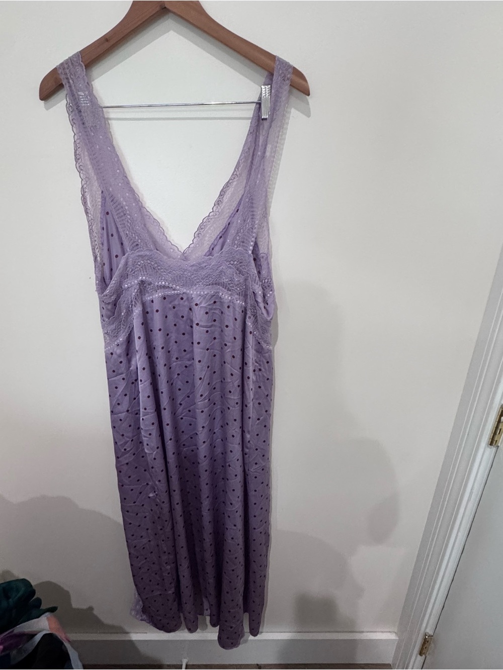 Free People Lavender Polka Dot Lace-Trim Slip - Picture 6 of 7